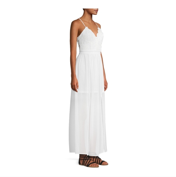NWT No Boundaries Crochet White Maxi Dress size small - Picture 2 of 13